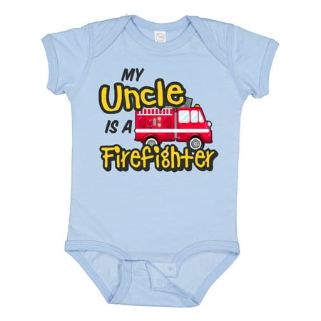 

Inktastic My Uncle is a Firefighter with Fire Truck Gift Baby Boy or Baby Girl Bodysuit