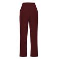 thumbnail image 6 of Stamzod Yoga Pants with Pockets for Women Summer Solid Color Stretch Waist Trousers Casual Loose Workout Pants Women Clothing on Clearance Wine XXXL, 6 of 7