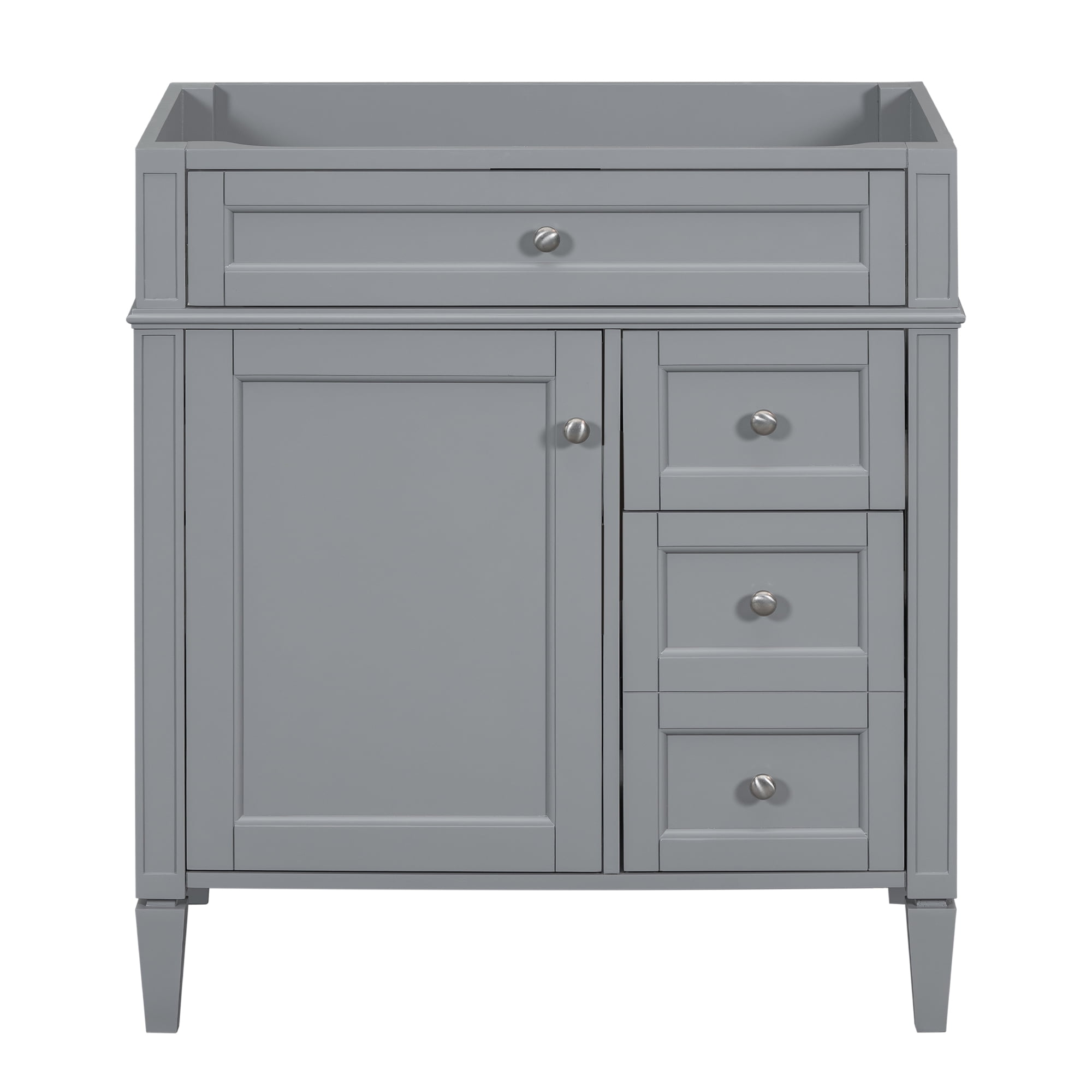 Euroco 30'' Bathroom Vanity without Top Sink, Modern Bathroom Storage Cabinet with 2 Drawers and a Tip-out Drawer (NOT INCLUDE BASIN)