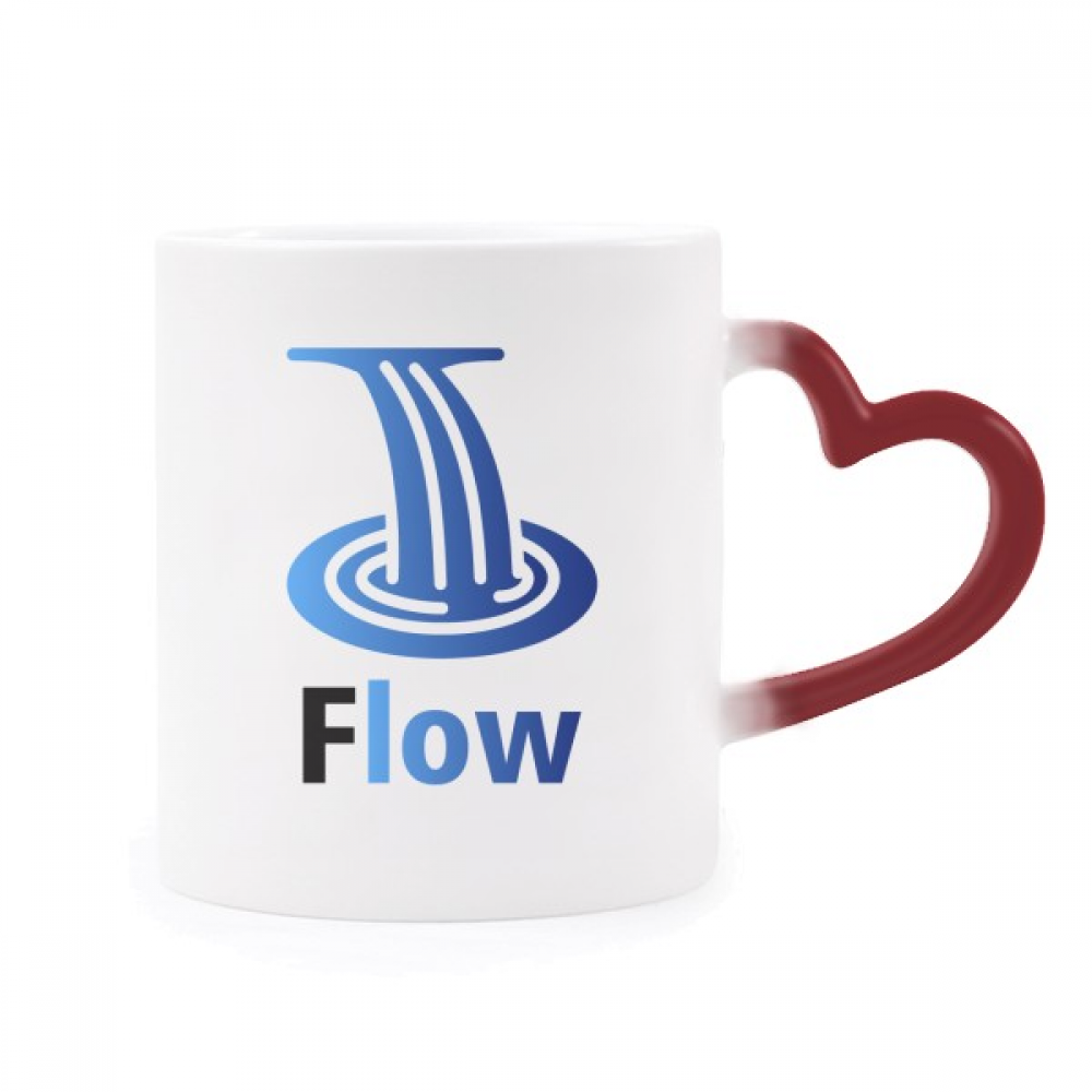 English Words Current Flow Low Heat Sensitive Mug Red Color Changing Stoneware Cup