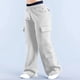 thumbnail image 4 of Pantalones Deportivos de Mujer, Estilo Cargo, de Pierna , Holgados, Ideales para Otoño, para el Trabajo y para Viajar. Gris S, 4 of 9