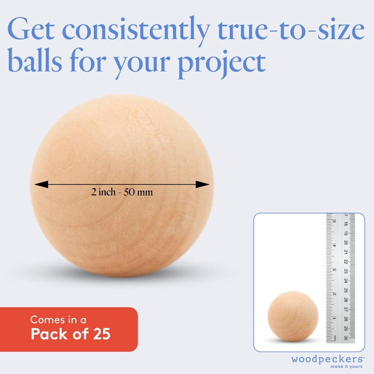 Snapklik.co : 3/4 Inch Round Wooden Ball, Bag Of 50 Unfinished Wood...