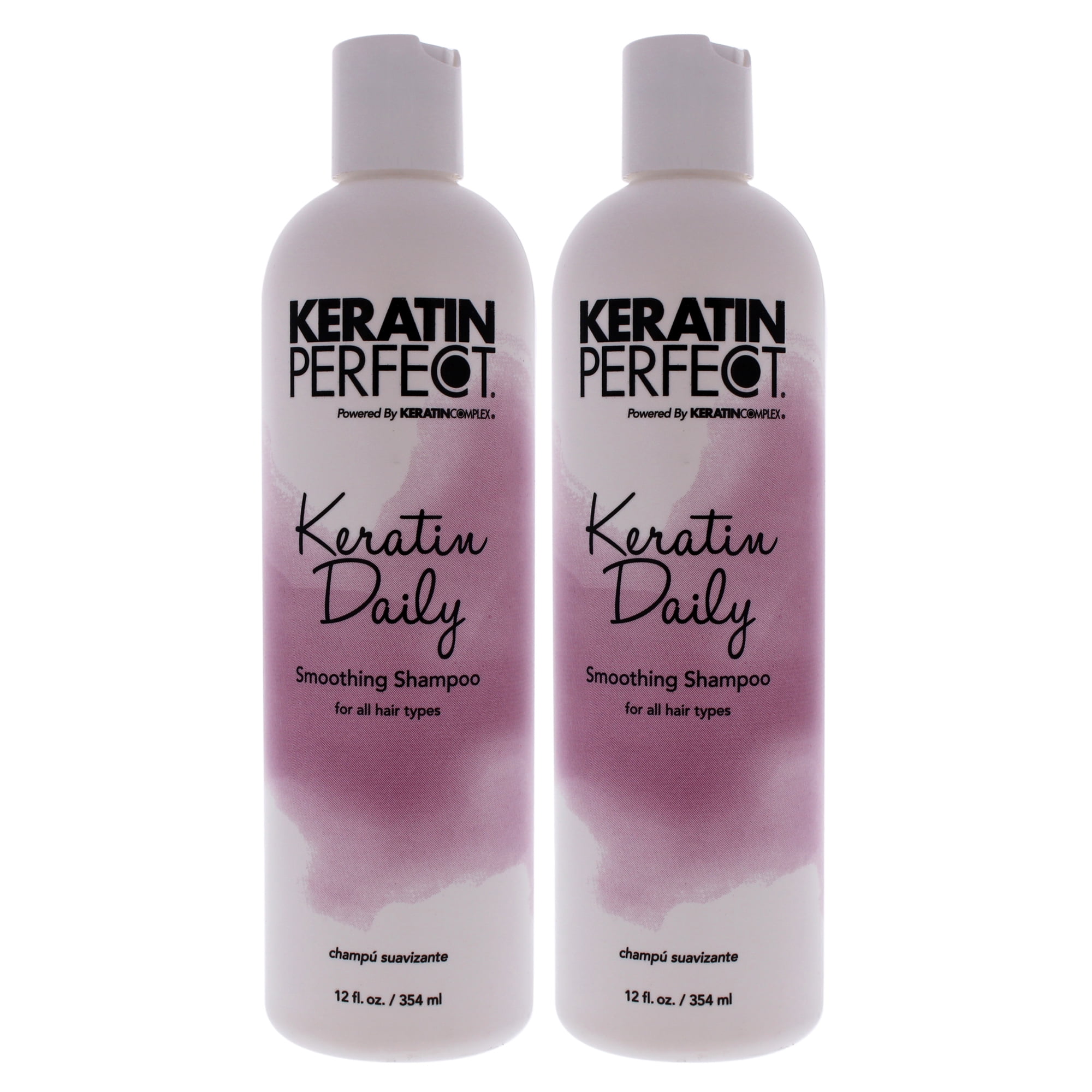 Bering strædet hældning Mængde af Keratin Perfect Daily Smoothing Shampoo - Fights Frizz, Gentle Cleansing -  Prolongs Keratin Treatment - No Added Sulfates or Sodium Chloride - 12 oz  (Pack of 2) - Walmart.com