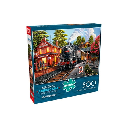 Buffalo Games Bear Creek Depot 500-Piece 21.25 x 15 Inch Interlocking Jigsaw Puzzle for Adults Aged 14-99