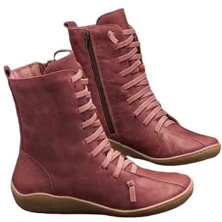 

Women Leather Ankle Shoes Vintage Casual Shoes Brand Design Retro Handmade Boot