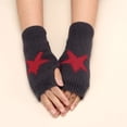thumbnail image 2 of PMVFHDE Gloves & Mittens Women's Woolen Autumn Winter Outdoor Warm Cold Proof Thickened Printed Half Finger Mittens Grey - One Size, 2 of 5