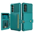 thumbnail image 3 of SaniMore Versatile Case for Samsung Galaxy A05S 6.7" 2023, Rugged PC Shell PU Leather Button Flip Card Pocket Stand Magnetic Car Mount Shockproof Anti-drop Heavy Duty Protective Cover, Green, 3 of 7