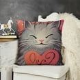 thumbnail image 2 of YINGXI Cute Grey Cat Throw Pillow Cover,Cute for Sofa Bed Home Decor,Housewarming Gifts, Cat Mom Gifts 12x12in, 2 of 5