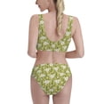 thumbnail image 3 of Picia Daisies Flowers Women's High Waisted Bikini Scoop Neck Swimsuit Two Pieces Bathing Suit-X-Large, 3 of 8