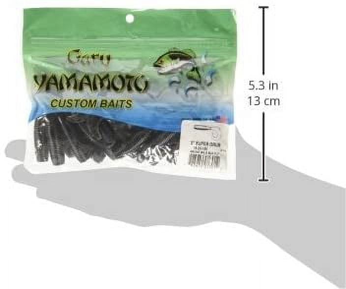 Gary Yamamoto Single Tail Grub Bait 4 20 Pack Smoke Black Flake 40-20-150