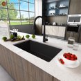 thumbnail image 2 of Mondawe 32" Fireclay Drop-In Undermount Single Bowl Kitchen Sink Thick Mounting Deck in Black, 2 of 9