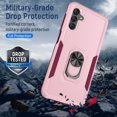 thumbnail image 2 of Nalacover Heavy Duty Case for Samsung Galaxy A13 5G with Rotated Ring Holder Kickstand Bracket, Military Grade Rugged Cover with Magnetic Car Mount TPU Shockproof Lens Protective Case, Pink+Rose, 2 of 8