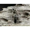 thumbnail image 2 of Real 925 Sterling Silver Pendant For Men Women, Genuine Black Onyx Cabochon Long Pear Gemstone Amazing Handcrafted Pendant For Her Him, 2 of 5