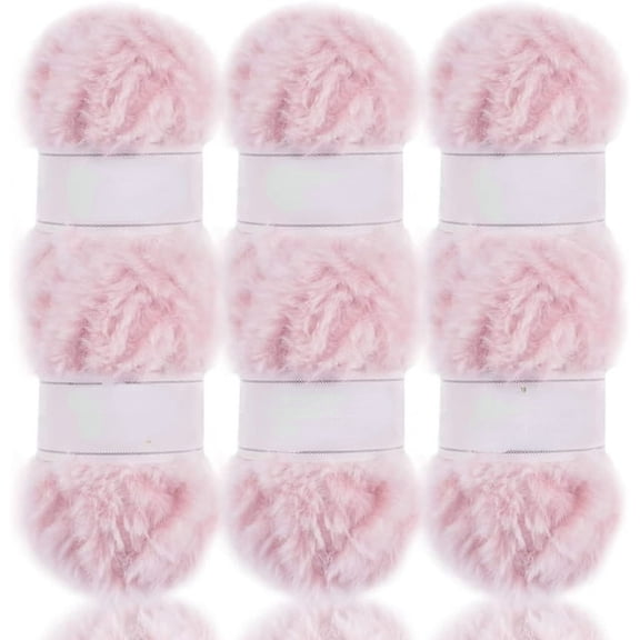 2 Skeins/6Skeins Super Soft Fur Yarn Chunky Fluffy Faux Fur Yarn Eyelash Yarn for Crochet Knit-Total Length 2×32m(2×35yds,50g×2) or 6×32m(6×35yds,50g×6)