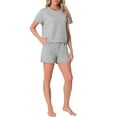 thumbnail image 2 of INSPIRE CHIC Women's Loungewear Short Sleeve Tops and Shorts with Pockets Outfits Matching Lounge Pajama Sets M Gray, 2 of 6