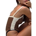 thumbnail image 3 of Fortune Women Slim Vest Color Block Tank Top Camisole Summer Basic Elastic Crop Top, 3 of 7