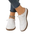 thumbnail image 5 of LTTVQM Mule Sneakers for Women Casual Slip-On Lace Up Low Top Tennis Shoes Comfortable Orthopedic Breathable Lightweight Backless Patchwork Fashion Sneakers White 39(US-7.5), 5 of 5
