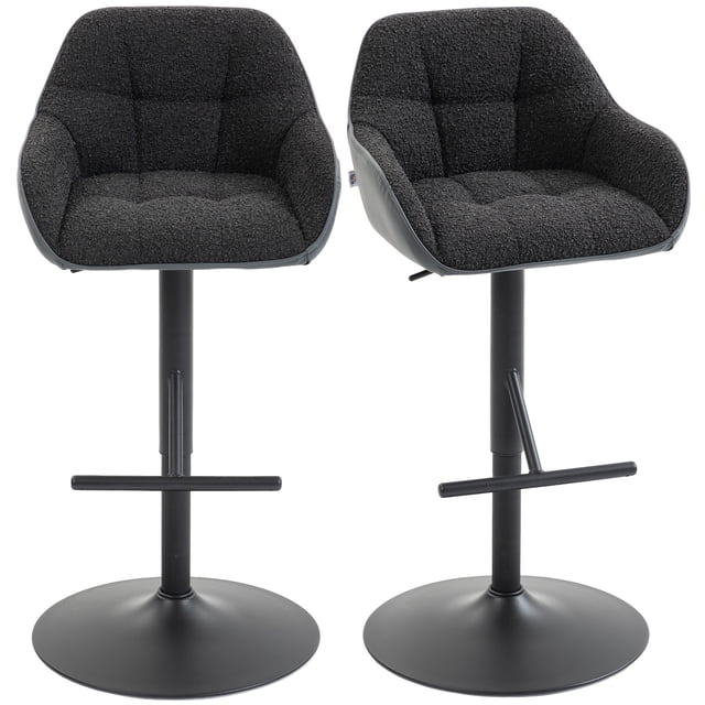 HOMCOM Bar Stools Set of 2, Adjustable Swivel Counter Height Barstools