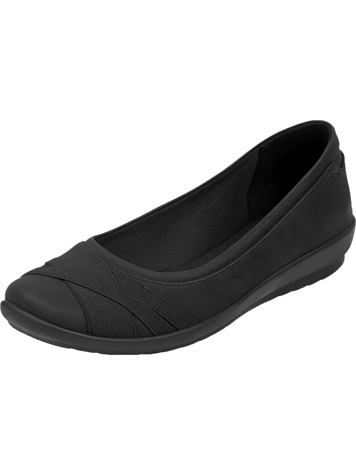 Easy Spirit Womens Acasia 3 Faux Leather Slip On Ballet Flats