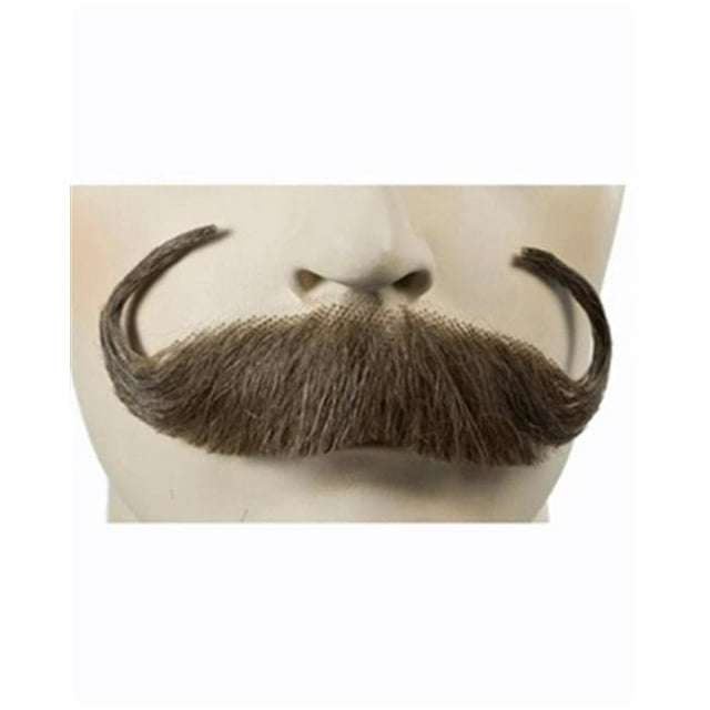 Morris Costumes LW579MBN Moustache Poignée Barre Cheveux Humains - Brun Moyen No.4