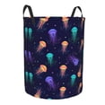 thumbnail image 2 of Balery Sea Jellyfish Round Laundry Basket with Handles Waterproof Freestanding Laundry Hamper for Clothes Toys in the Dorm and Family-Small, 2 of 8