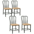 thumbnail image 1 of Gymax Dining Chair Set of 4 Armless Spindle Back Kitchen Chairs, Black and Natural (Set of 4), 1 of 10