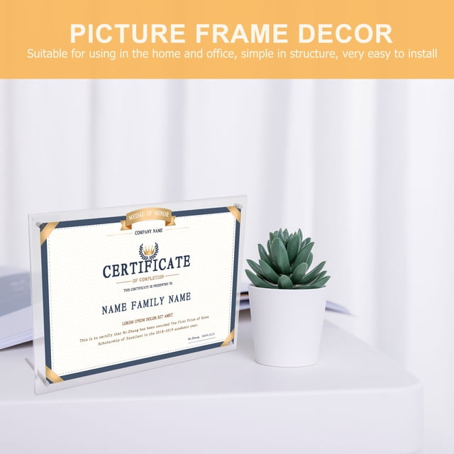 HAMPPLIES 1Jgo Soporte De Certificado Acrílico Transparente Para Licencia Y