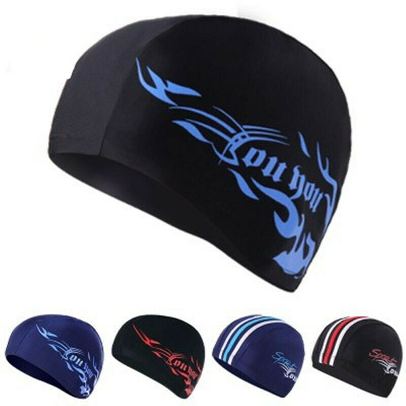 Men Breathable Spandex Fabric Swim Cap Swimming Hat for Swimming Pool 