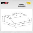 thumbnail image 3 of ONEX® OHF90R-BL Hotte de Cuisinière sous Armoire en Acier Inoxydable de 30 Po - Noir, 3 of 8