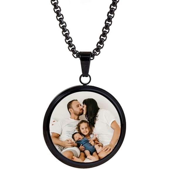 Zephyriana Personalized Photo Necklace Custom Picture Pendant Necklace Photo Locket Memorial Jewelry Gift for Women Men Keepsake Necklace with Custom Image
