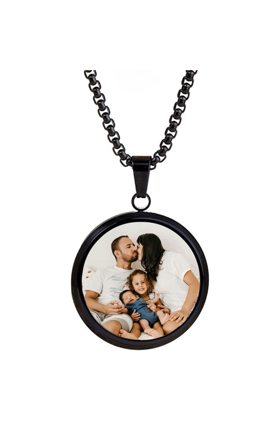 Personalized Photo Necklace Custom Picture Pendant Necklace Photo Locket Memorial Jewelry Gift for Women Men Keepsake Necklace with Custom Image
