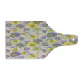 thumbnail image 1 of Floral Cutting Board, Hand Drawn Pansy Flowers Garden Botanical Watercolor Pattern, Decorative Tempered Glass Cutting and Serving Board, Wine Bottle Shape, Lavender Lilac Yellow, by Ambesonne, 1 of 1