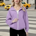 thumbnail image 1 of HongQid Hoodies for Women Soft Zip Up Hooded Long Sleeve Casual Oversized Sweatshirt Hooded Tops, 1 of 8