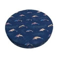 Bar Stool Covers dolphin bright galaxy stars navyblue Stretch Round