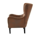 thumbnail image 3 of Kenedy Contemporary Microfiber Wingback Club Chair, Brown, 3 of 6