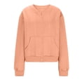 thumbnail image 5 of UQJfacai Bomber Jacket Women Textured Lightweight Zip Up Jackets Fashion Fall Coats Long Sleeve Causal Outerwear with Pockets, 5 of 6