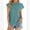 Turquoise, variant on Summer Tops for Women Crewneck Plain White T-Shirts Leisure Comfy Loose Fitting Blouse 2025
