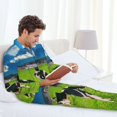thumbnail image 6 of Lsque Grazing Cows Mountain View Pattern Long Sleeve Pajama Set for Men - Soft 2-Piece Sleepwear and Loungewear Set with Pockets, Comfy Nightwear-Large, 6 of 7