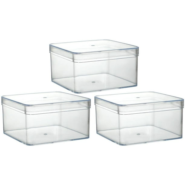 NUOLUX Box Storage Transparent Bins Acrylic Cube Boxes Gift Clear Candy