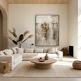 thumbnail image 5 of Large Beige Gold Brown Abstract Handmade Painting For Living Room Wabi Sabi Wall Art Beige Grey Texture Wall Art Large Scandinavian Art, 5 of 9