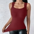 thumbnail image 5 of Brglopf Seamless Workout Yoga Tank Tops for Women Crew Neck Padded Sleeveless Shirts Athletic Camisole Tops with Built in Bra(Wine,XXL), 5 of 9