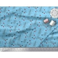 thumbnail image 3 of Soimoi Blue Rayon Fabric Rocket & You Are My Everything Text Printed Craft Fabric by the Yard 56 Inch Wide, 3 of 3