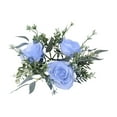 thumbnail image 2 of YOHAVEN Artificial Rose Candle Holder Wreath 9.8in Floral Centerpiece Wedding Table Home Holiday Party Decorations, 2 of 6