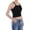 Black, variant on Women's Ribbed Knit Shirt Summer Basic Sleeveless Cami Crop Top