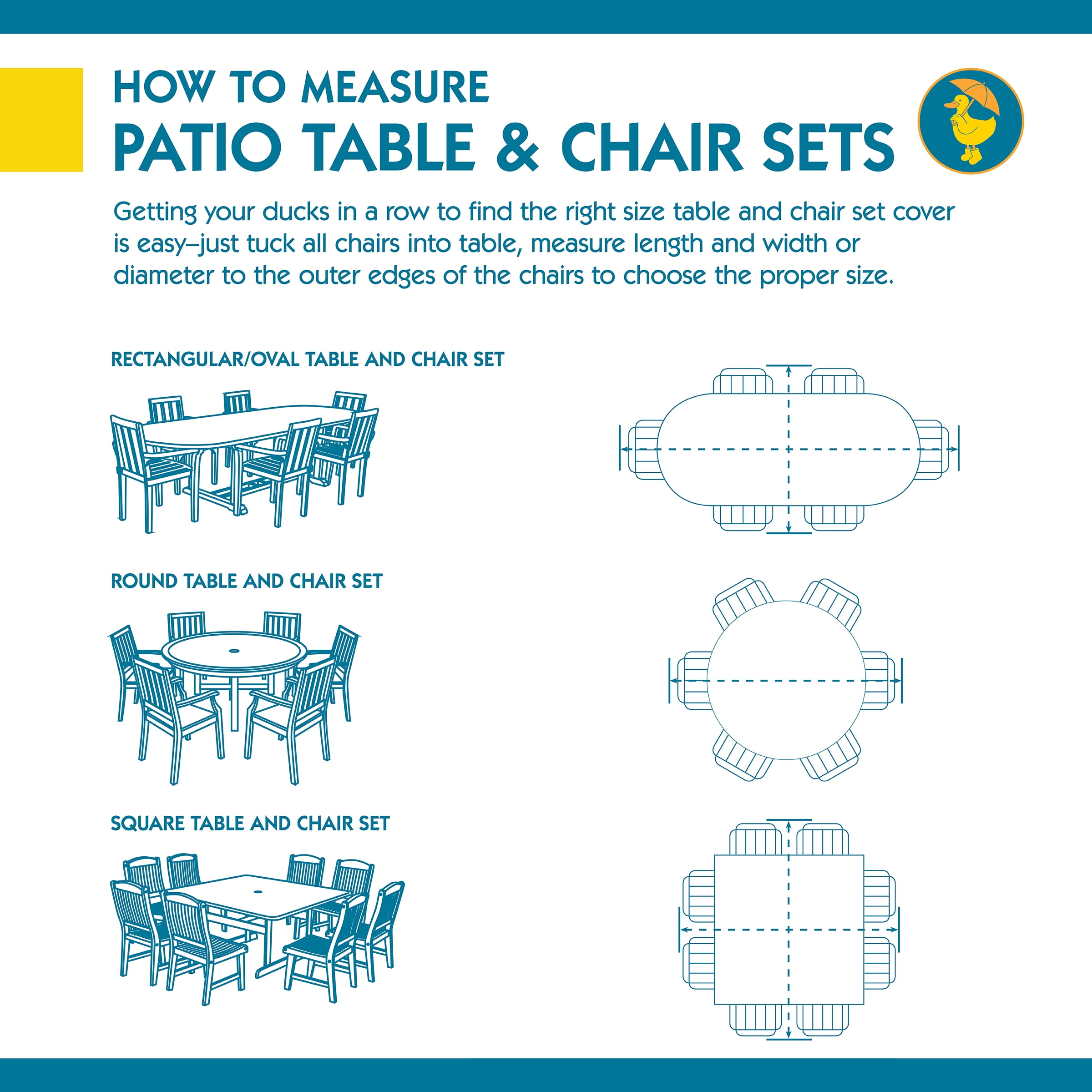 76 Inch Duck Covers Ultimate Square Patio Table With Chairs Cover