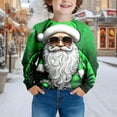 thumbnail image 2 of MIASHUI Chandail à Col Rond pour Garçons avec Père Noël pour un Style de Rue Décontracté au Quotidien Chaleur Hivernale Idéal pour Enfants Vert, 5-6 Ans, 2 of 4