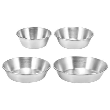 

4PCS Korean Dipping Dish Western Steak Sauce Dish Sauce Cup Dipping Sauce Bowl Kimchi Dish Barbecue Dish Stainless Steel