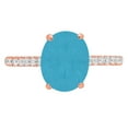 thumbnail image 7 of Solitaire with Accents Engagement Ring for Women - 2.21ct Simulated Turquoise in 14K Rose Gold Promise Ring, 7 of 7