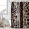 thumbnail image 6 of Animals Printed Striped Shower Curtain Set - 48" x 72" Washable Bathtub Curtain with 12 Hooks, Country Leopard Zebra Textured Waterproof Fabric Stall Shower Curtains for Bathroom/Bathtub Décor, 6 of 6