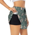 thumbnail image 3 of Lsque Hedgehogs and Flowers Printed Women's Running Shorts with Liner Pockets,Elastic Quick Dry Workout Athletic Gym Yoga Shorts,Womens High Waist Shorts-Small, 3 of 9